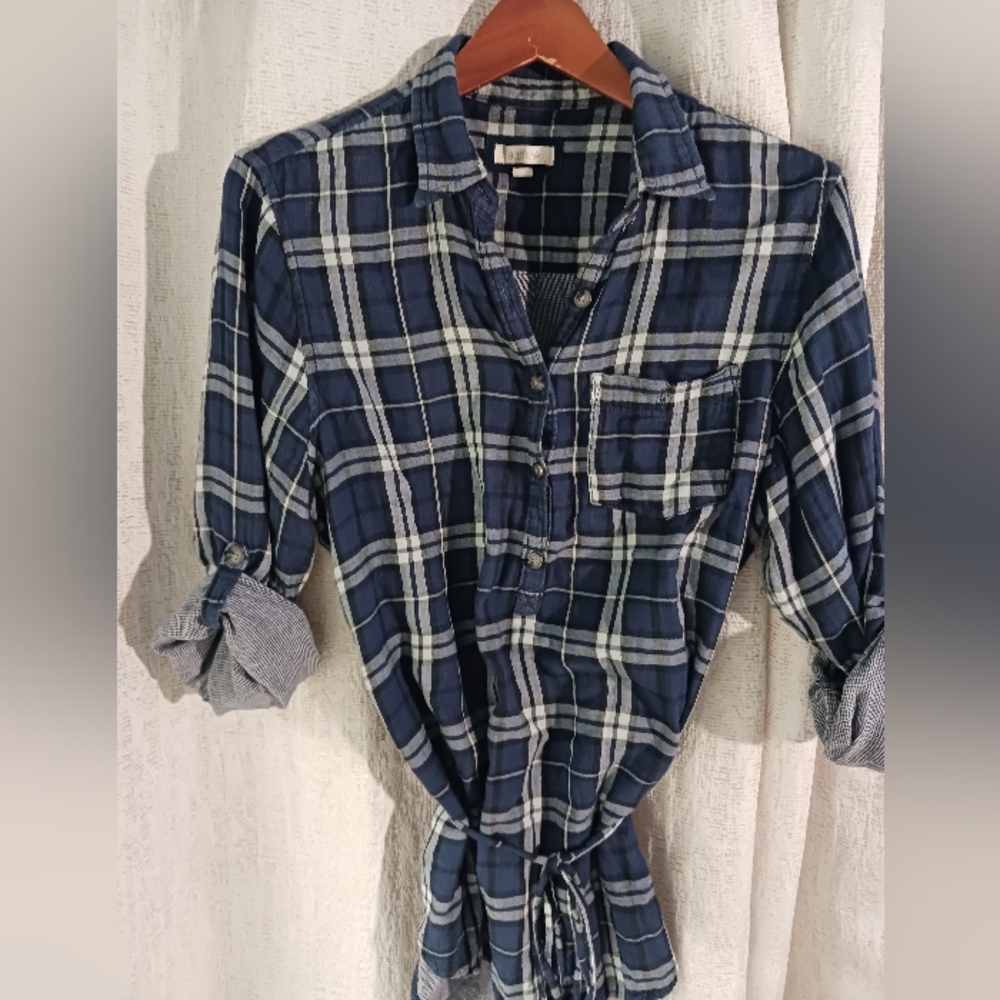 Aerie long sleeve plaid shirt blouse womens size XL Western wear